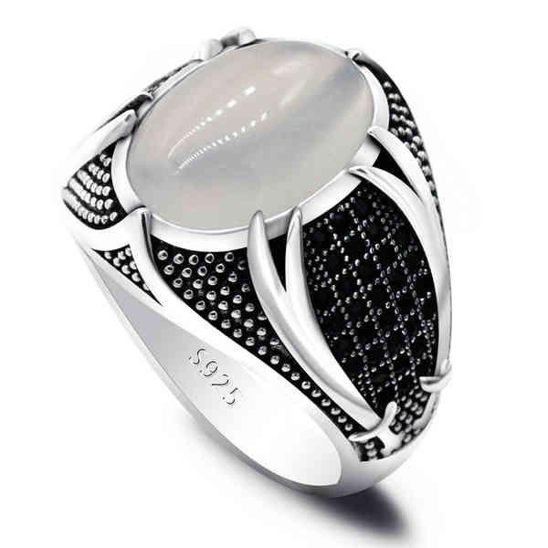 islamic men's ring 925 silver natural white agate stone with black cz double swords muslim rings religious jewelry gift
islamic men's ring 925 silver natural white agate stone with black cz double swords muslim rings religious jewelry gift