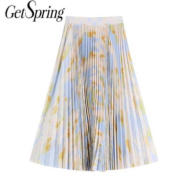 getspring women skirt high waist printing pleated skirts vintage all match long s clothing 210601, Black
getspring women skirt high waist printing pleated skirts vintage all match long s clothing 210601, Black