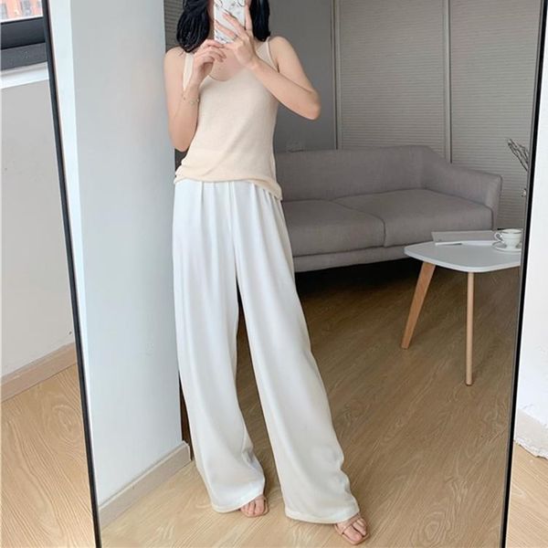 women's pants & capris zcwxm women summer trousers straight high elastic waist casual korean style 2021 loose fashion wide leg white, Black;white
women's pants & capris zcwxm women summer trousers straight high elastic waist casual korean style 2021 loose fashion wide leg white, Black;white