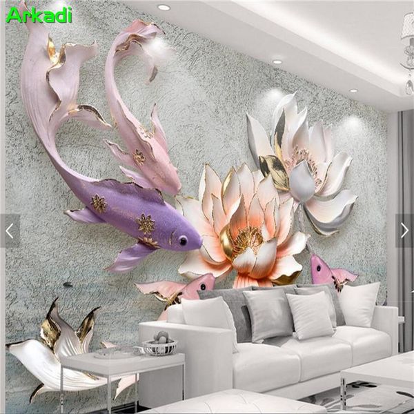 wallpapers chinese embossed lotus fish retro po mural sofa tv background landscape wall decoration wallpaper any size
wallpapers chinese embossed lotus fish retro po mural sofa tv background landscape wall decoration wallpaper any size