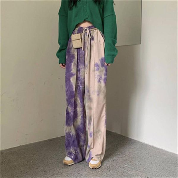 women's pants & capris wide leg women tie-dye lace-up elatsic high waist trousers spring autumn korean all-matching pantalon femme 5f10, Black;white
women's pants & capris wide leg women tie-dye lace-up elatsic high waist trousers spring autumn korean all-matching pantalon femme 5f10, Black;white
