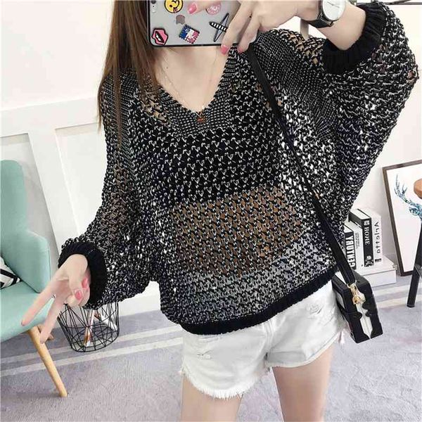 oversized loose korean style women hollow o-neck long sleeve jumper ladies pullover plus size casual female knit sweater 210812, White;black
oversized loose korean style women hollow o-neck long sleeve jumper ladies pullover plus size casual female knit sweater 210812, White;black