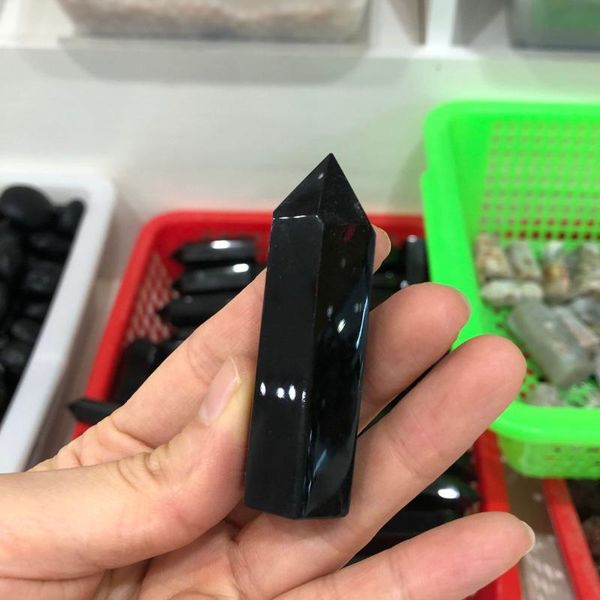 decorative objects & figurines 1pc natural black crystal point hexagonal obsidian column mineral ornament magic repair home decoration
decorative objects & figurines 1pc natural black crystal point hexagonal obsidian column mineral ornament magic repair home decoration