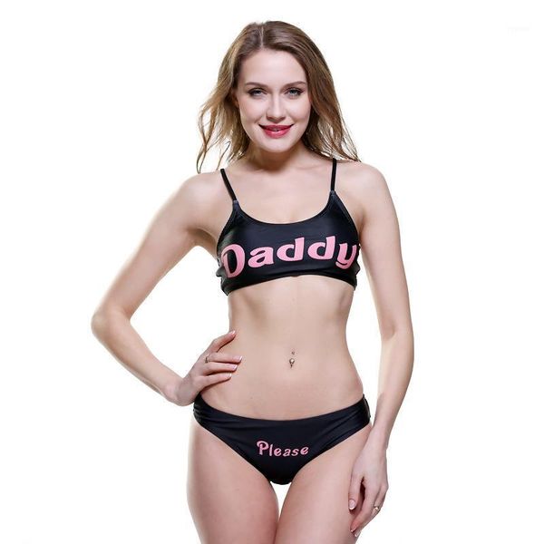 swimsuit come here daddy letter print split bikini 2 pieces women's swimwear, White;black
swimsuit come here daddy letter print split bikini 2 pieces women's swimwear, White;black