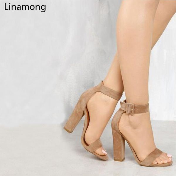 women suede ankle buckle strap open toe sandals elegant female summer chunky heel dress party gladiator sandal shoes, Black
women suede ankle buckle strap open toe sandals elegant female summer chunky heel dress party gladiator sandal shoes, Black