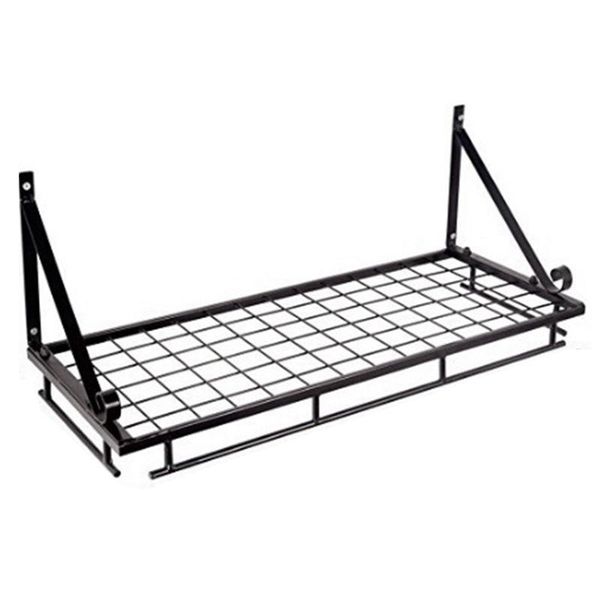 bathroom shelves kitchen metal art storage rack wall mount organizer multifunction shelf holder pot with hooks 45cm
bathroom shelves kitchen metal art storage rack wall mount organizer multifunction shelf holder pot with hooks 45cm