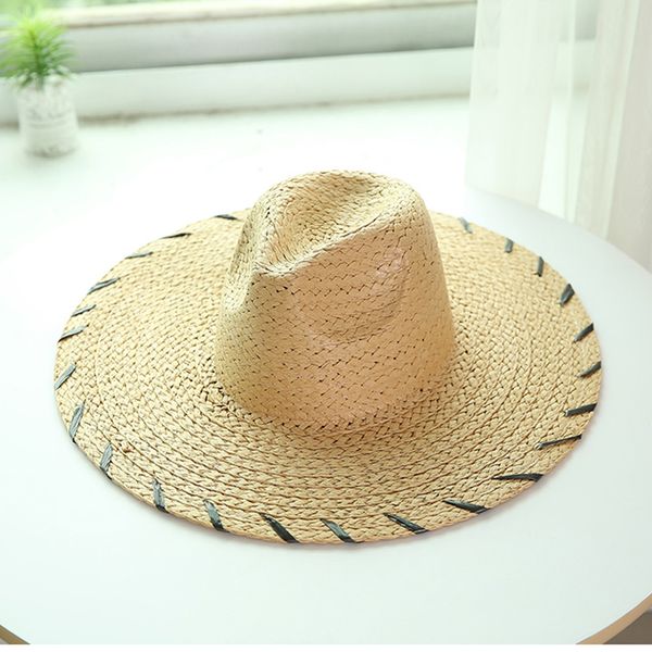 new handmade women straw sun hats large wide brim gilrs natural raffia panama beach straw sun caps for holiday, Blue;gray
new handmade women straw sun hats large wide brim gilrs natural raffia panama beach straw sun caps for holiday, Blue;gray