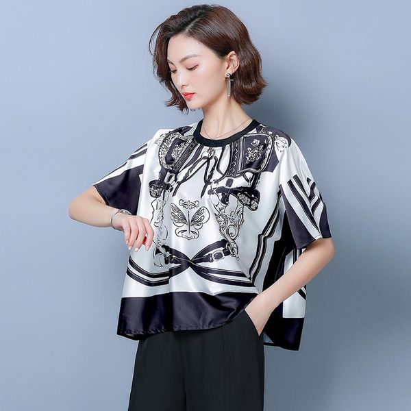 women's blouses & shirts 2021 chiffon blouse female short sleeve women print shirt summer bat large size loose, White
women's blouses & shirts 2021 chiffon blouse female short sleeve women print shirt summer bat large size loose, White