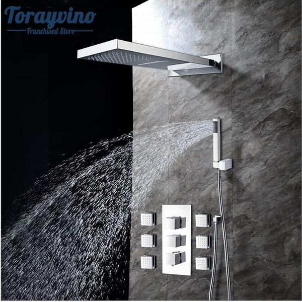 shower head luxury wall mounted square style brass waterfall set factory direct rainfall bathroom kit sets
shower head luxury wall mounted square style brass waterfall set factory direct rainfall bathroom kit sets