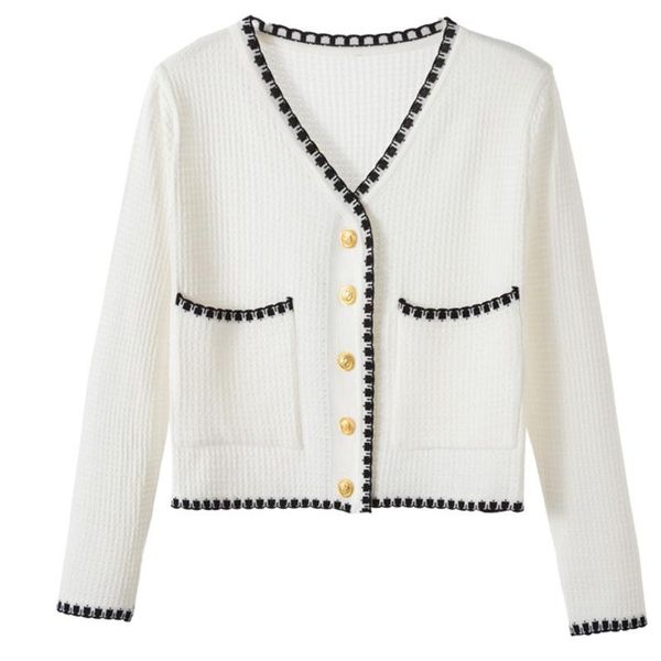 women's knits & tees 2021 women fashion long sleeve v-neck knitted jacket loose single breasted sweater pockets buttons casual knitwear, White
women's knits & tees 2021 women fashion long sleeve v-neck knitted jacket loose single breasted sweater pockets buttons casual knitwear, White