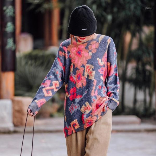 women printed sweater autumn winter loose long sleeve pullover vintage ladies knitted casual knitwear sweaters sueter women's, White;black
women printed sweater autumn winter loose long sleeve pullover vintage ladies knitted casual knitwear sweaters sueter women's, White;black