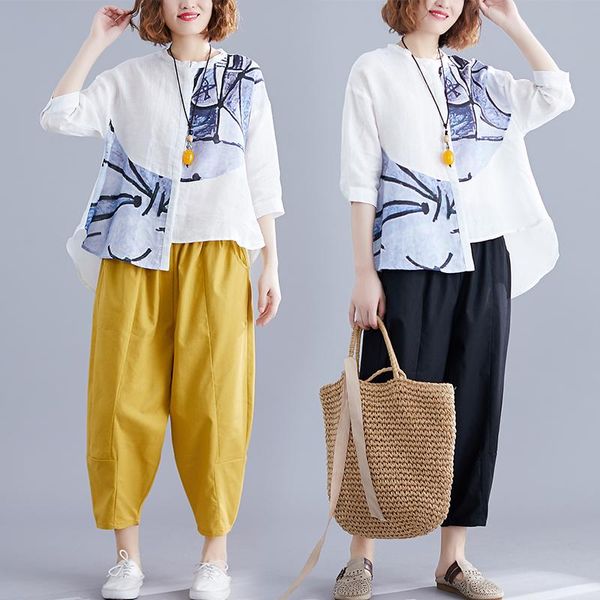 casual 2xl plus size women's clothing printing 2 piece set spring and pants loose ensemble femme survetement two, White
casual 2xl plus size women's clothing printing 2 piece set spring and pants loose ensemble femme survetement two, White