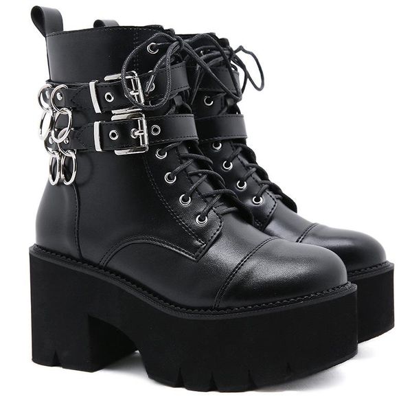 boots fashion autumn winter boots, belt buckle, side zipper, thick bottom, front lace-up women's large size, Black
boots fashion autumn winter boots, belt buckle, side zipper, thick bottom, front lace-up women's large size, Black