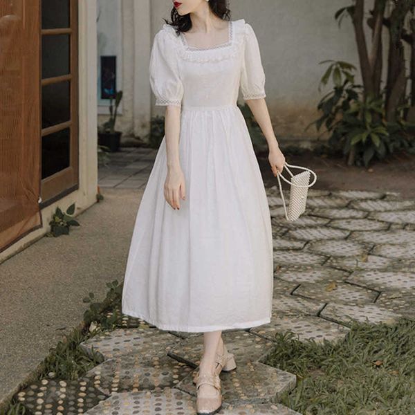 women's t-shirt sleeve long summer es women vintage square neck lace stitching ruffle back lace-up midi mori girl s31g, White
women's t-shirt sleeve long summer es women vintage square neck lace stitching ruffle back lace-up midi mori girl s31g, White