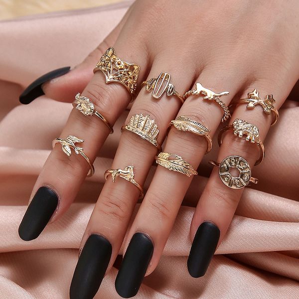 s2550 fashion jewelry vintage knuckle ring set geomtric animal feather rings sets 12pcs/set, Silver
s2550 fashion jewelry vintage knuckle ring set geomtric animal feather rings sets 12pcs/set, Silver