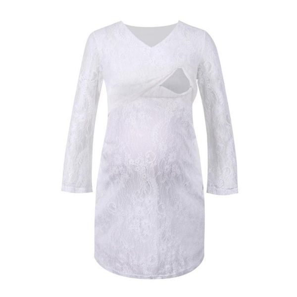 maternity dresses dress autumn long sleeve lace skirt breastfeeding beach sun nusring mom pregnant for women fashion, White 
maternity dresses dress autumn long sleeve lace skirt breastfeeding beach sun nusring mom pregnant for women fashion, White