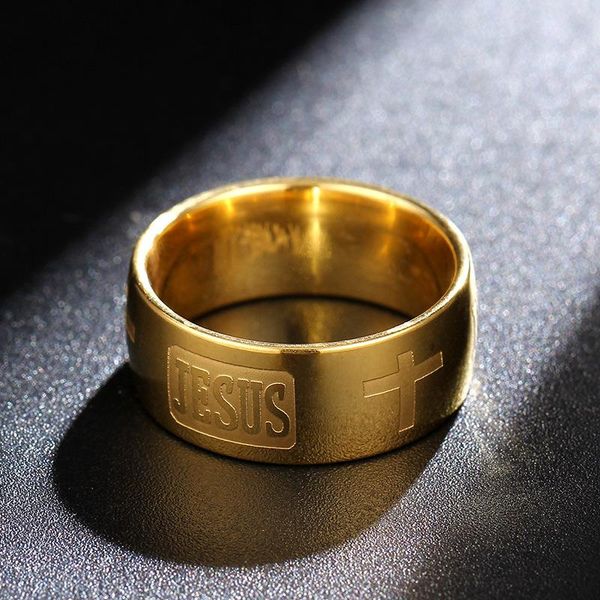 wedding rings fashionable jesus cross men's domineering titanium steel party ring, Slivery;golden
wedding rings fashionable jesus cross men's domineering titanium steel party ring, Slivery;golden