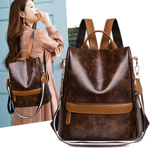bag backpack double shoulder women's 2021 summer korean fashion versatile soft leather travel leisure anti-theft, Black;red
bag backpack double shoulder women's 2021 summer korean fashion versatile soft leather travel leisure anti-theft, Black;red