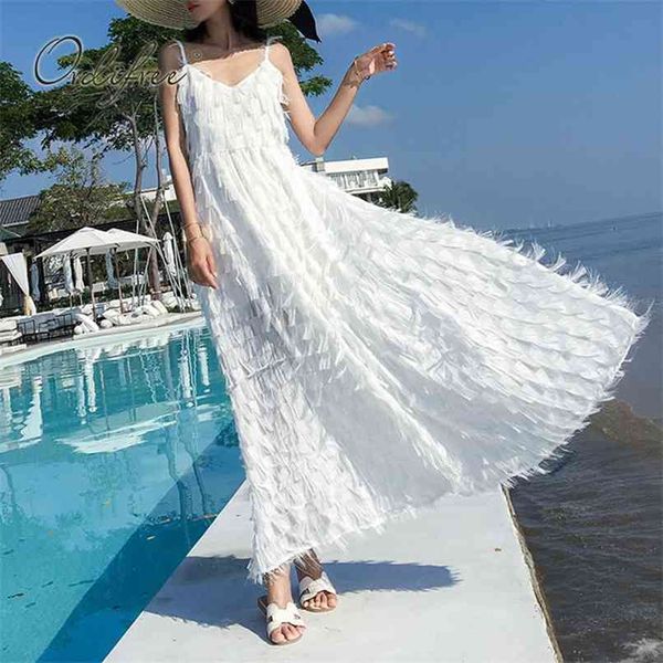 summer women white long dress v neck spaghetti strap backless feathers tassel vacation beach large size 210513, Black;gray
summer women white long dress v neck spaghetti strap backless feathers tassel vacation beach large size 210513, Black;gray