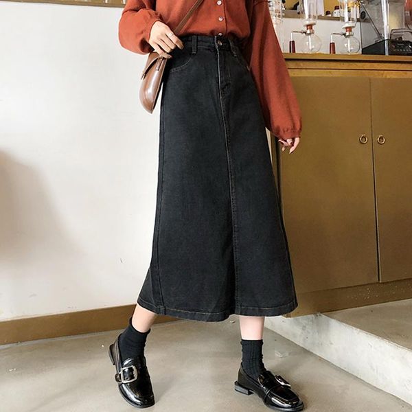 skirts slim high waist midi jean skirt women a-line loose streetwear female pockets denim 2021 spring autumn, Black
skirts slim high waist midi jean skirt women a-line loose streetwear female pockets denim 2021 spring autumn, Black