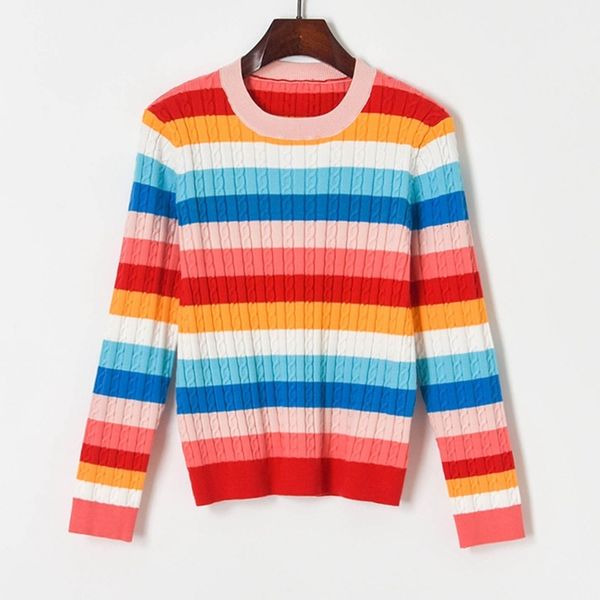 women's sweaters suéter de lã vintage feminino pulôveres raibow malha gola redonda camisa casual roupas coreanas xbqp, White;black
women's sweaters suéter de lã vintage feminino pulôveres raibow malha gola redonda camisa casual roupas coreanas xbqp, White;black