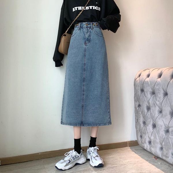 skirts blue high waist thin a-line skirt women spring 2021 korean mid-length denim cowboy harajuku jeans for, Black
skirts blue high waist thin a-line skirt women spring 2021 korean mid-length denim cowboy harajuku jeans for, Black