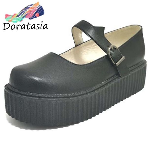 brand genuine leather women buckle solid platform marry janes shoes thick bottom pumps dress, Black
brand genuine leather women buckle solid platform marry janes shoes thick bottom pumps dress, Black