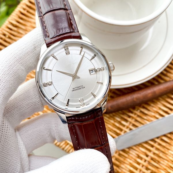 men's watch automatic mechanical movement 316 stainless steel case leather strap mineral super mirror 42mm, Slivery;brown
men's watch automatic mechanical movement 316 stainless steel case leather strap mineral super mirror 42mm, Slivery;brown