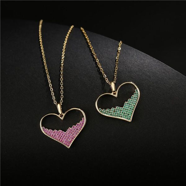 unique design hollow heart wedding necklaces for women + cz gold color pendant necklace valentine's day gift, Silver
unique design hollow heart wedding necklaces for women + cz gold color pendant necklace valentine's day gift, Silver