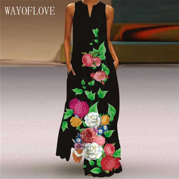 wayoflove fashion flower print black dress beach elegant casual plus size dresses summer woman sleeveless maxi dress women 210602, Black;gray
wayoflove fashion flower print black dress beach elegant casual plus size dresses summer woman sleeveless maxi dress women 210602, Black;gray
