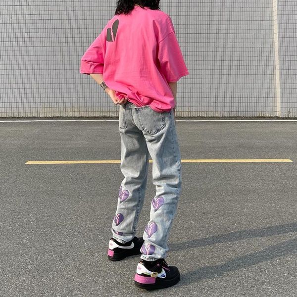 women's jeans harajuku graffiti brokenheart spring autumn 2021 high waist streetwear straight denim pants female tide, Blue
women's jeans harajuku graffiti brokenheart spring autumn 2021 high waist streetwear straight denim pants female tide, Blue
