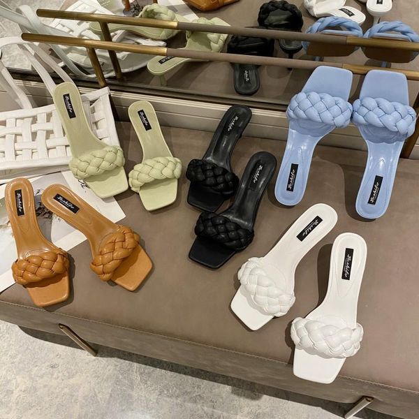 dress shoes 2021 square toe sandals mules women heel women's summer slippers female middle slides ladies, Black
dress shoes 2021 square toe sandals mules women heel women's summer slippers female middle slides ladies, Black
