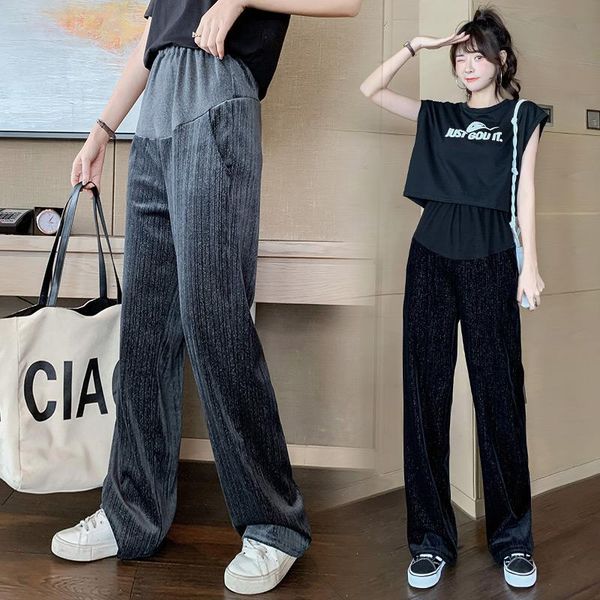 gold velvet pleated trousers women winter wide leg pants drape loose adjustable waist straight maternity for 2021 women's & capris, Black;white
gold velvet pleated trousers women winter wide leg pants drape loose adjustable waist straight maternity for 2021 women's & capris, Black;white