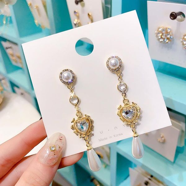europe and the united states advanced sense s925 silver needle barot retro temperament love crystal pearl long tassel earrings stud, Golden;silver
europe and the united states advanced sense s925 silver needle barot retro temperament love crystal pearl long tassel earrings stud, Golden;silver