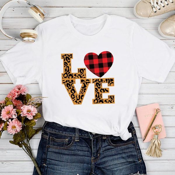 women's t-shirt t-shirts lady print clothes graphic female tee women leopard love sweet valentine 2021 spring summer tshirt top, White
women's t-shirt t-shirts lady print clothes graphic female tee women leopard love sweet valentine 2021 spring summer tshirt top, White