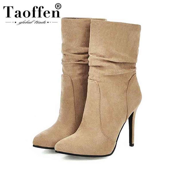 boots taoffen 2021 winter warm super high heels ankle ponted toe ladies simple short office work footwear size 34-43, Black
boots taoffen 2021 winter warm super high heels ankle ponted toe ladies simple short office work footwear size 34-43, Black