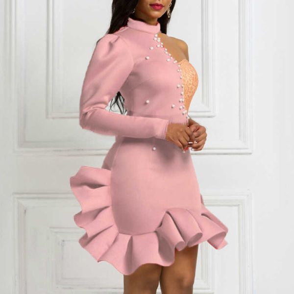 christmas party dresses ruffles lace patchwork bead one shoulder slope long sleeve women vestido bodycon backless celebrate y0603, Black;gray
christmas party dresses ruffles lace patchwork bead one shoulder slope long sleeve women vestido bodycon backless celebrate y0603, Black;gray