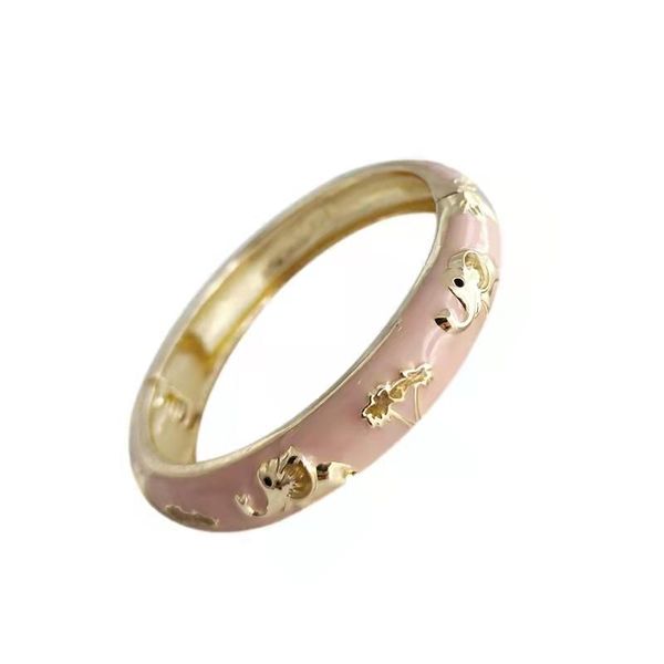 bangle simple fashion gold environmental protection plating enamel pink small elephant bracelet, Black
bangle simple fashion gold environmental protection plating enamel pink small elephant bracelet, Black