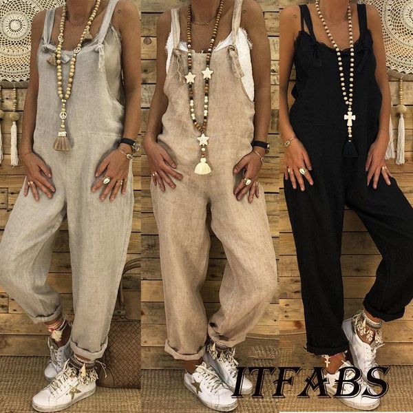 women's jumpsuits & rompers women jumpsuit romper dungarees sleeveless overall loose solid casual female linen overalls clothes, Black;white
women's jumpsuits & rompers women jumpsuit romper dungarees sleeveless overall loose solid casual female linen overalls clothes, Black;white