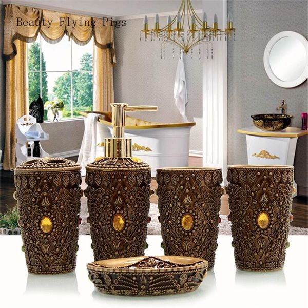 bath accessory set continental five-piece bathroom suite toiletries resin fashion mouthwash cup lotion bottle toothbrush holder soap box was
bath accessory set continental five-piece bathroom suite toiletries resin fashion mouthwash cup lotion bottle toothbrush holder soap box was