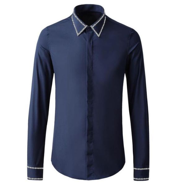 men's casual shirts 2021 cotton male luxury diamond collar long sleeve mens dress fashion slim party man plus size 4xl, White;black
men's casual shirts 2021 cotton male luxury diamond collar long sleeve mens dress fashion slim party man plus size 4xl, White;black