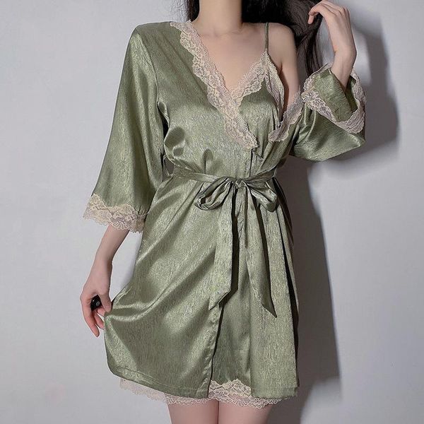 women's sleepwear silky bridal wedding bathrobe homewear satin robe female intimate lingerie casual kimono gown nightwear, Black;red
women's sleepwear silky bridal wedding bathrobe homewear satin robe female intimate lingerie casual kimono gown nightwear, Black;red