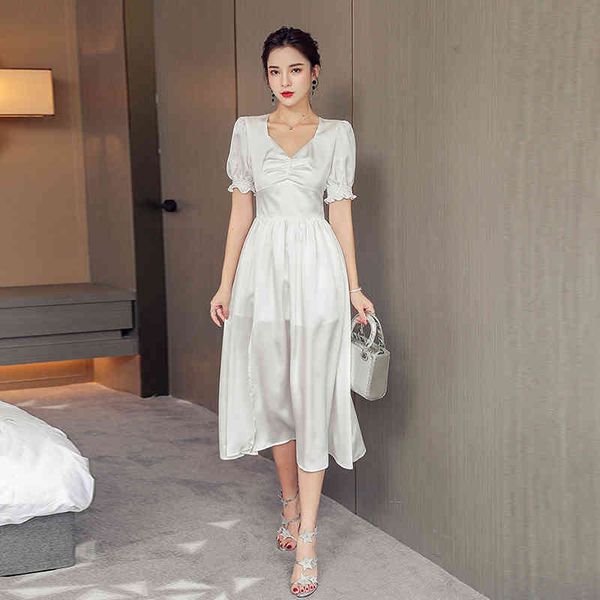 style arrived women elegant white summer dress with short temperament OL perspective as chiffon, Black;gray
style arrived women elegant white summer dress with short temperament OL perspective as chiffon, Black;gray