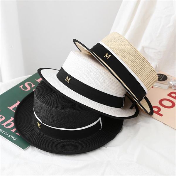 women summer beach sun cap brand flat straw hat men boater hats bone feminino, Blue;gray
women summer beach sun cap brand flat straw hat men boater hats bone feminino, Blue;gray