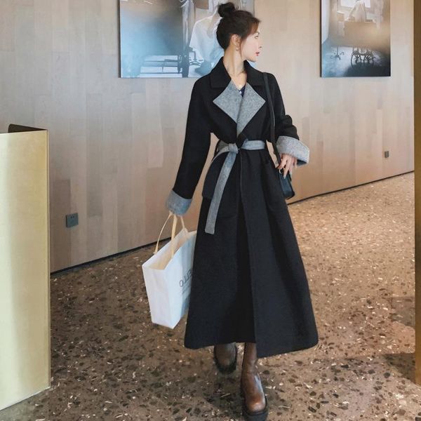 autumn and winter woolen coat female mid-long korean temperament women's outerwear wool & blends, Black
autumn and winter woolen coat female mid-long korean temperament women's outerwear wool & blends, Black