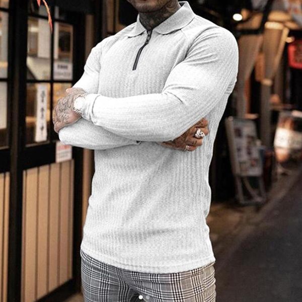 men's polos autumn fashion solid knit ribbed shirt men casual lapel zipper pullover spring long sleeve shirts hipster, White;black
men's polos autumn fashion solid knit ribbed shirt men casual lapel zipper pullover spring long sleeve shirts hipster, White;black