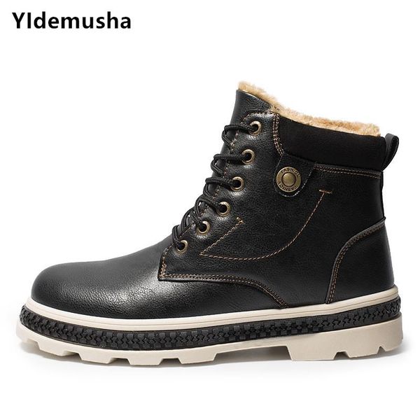 boots 2021 winter shoes pu leather ankle snow men motorcycle with fur plush warm classic lace-up male casual booties, Black
boots 2021 winter shoes pu leather ankle snow men motorcycle with fur plush warm classic lace-up male casual booties, Black