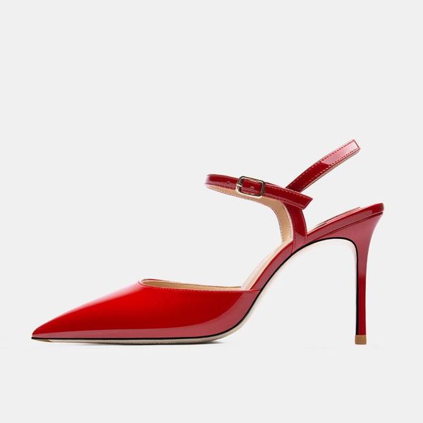 dress shoes 2021 summer thin heel high pointed toe ankle strap 8/10cm party pumps elegant patent leather sandals women, Black
dress shoes 2021 summer thin heel high pointed toe ankle strap 8/10cm party pumps elegant patent leather sandals women, Black