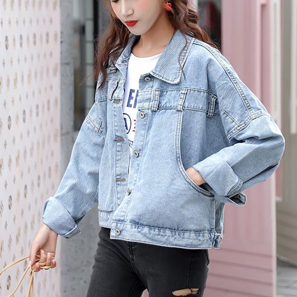 women's jackets lucyever denim women short jacket autumn long sleeve cotton button korean jean corpped coat loose casual fashion female, Black;brown
women's jackets lucyever denim women short jacket autumn long sleeve cotton button korean jean corpped coat loose casual fashion female, Black;brown