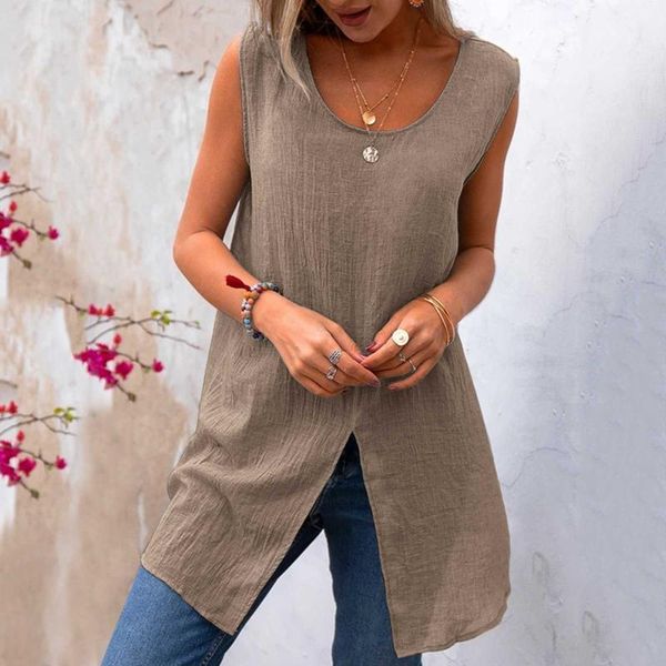 women's t-shirt cotton and linen t shirt women sleeveless summer loose t-shirts casual solid color shirts plus size o-neck tee d4, White
women's t-shirt cotton and linen t shirt women sleeveless summer loose t-shirts casual solid color shirts plus size o-neck tee d4, White